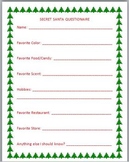 Secret Santa Questionnaire FREEBIE! A MUST HAVE if you par