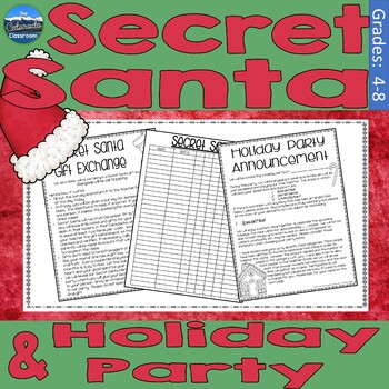 Preview of Secret Santa Questionnaire Forms | Christmas Holiday Parent Letter  | Editable