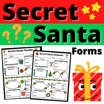 Secret Santa Questionnaires and Draw Names Tags Christmas by ...