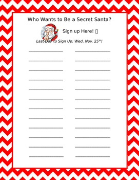 Preview of Secret Santa Sign-Up