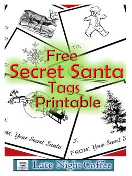 Secret Santa Gift Tags, Christmas Gift Tags Xmas Secret Santa Ideas
