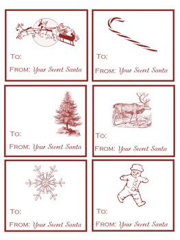 Secret Santa Tags Printable Free By Late Night Coffee Tpt