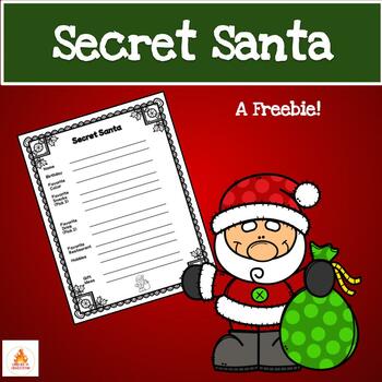 Secret Santa form - A Freebie by Julia Alwine | TPT