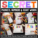 Secret Sight Words, Phonics and Numbers Activities Kinderg