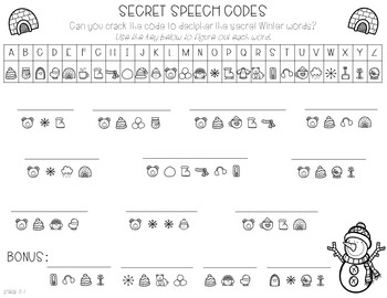 Secret Speech Codes for /L/, /R/, /S/: Winter Edition | TpT