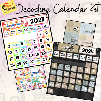 Preview of Secret Stories® Decoding Calendar Kit w/Months, Days, Weather & Seasons