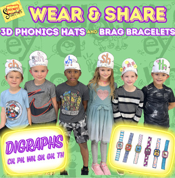 Preview of Secret Stories® Phonics "Wearables" Pack #3 with Sharing Hats & Brag Bracelets