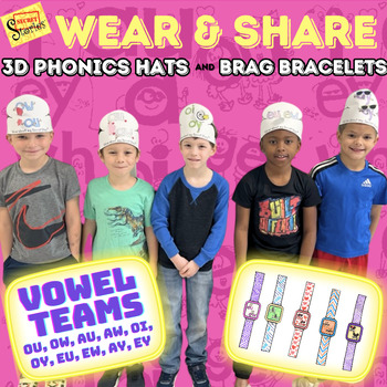 Preview of Secret Stories® Phonics "Wearables" Pack #4 with Sharing Hats & Brag Bracelets
