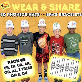 Preview of Secret Stories® Phonics "Wearables" Pack #5 with Sharing Hats & Brag Bracelets