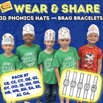 Preview of Secret Stories® Phonics "Wearables" Pack #7 with Sharing Hats & Brag Bracelets