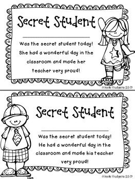 Secret Student by Alexis Hudgens Teachers Pay Teachers