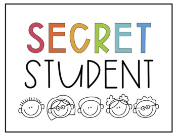 Preview of Secret Student Poster | FREE Bright Colors, Colorful