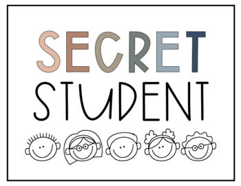 Preview of Secret Student Poster | FREE Earth Tones, Neutral Colors, Boho