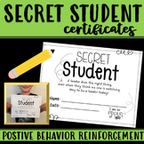 Secret Student | Reward Certificate Set | Positive Behavio