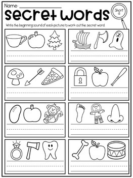 Secret Words Worksheets - CVC, Short Vowels and Long Vowels - Distance