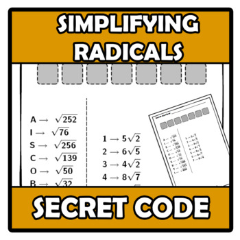 Preview of Secret code - Código secreto - Simplifying radicales - Radicales