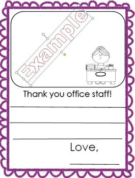 Office staff thank you cards