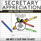 Secretary Appreciation Day Thank You Notes | Administrativ