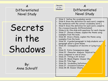 Preview of Secrets in the Shadow: Bluford High Series Novel Study Unit