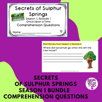 Preview of Secrets of Sulphur Springs - Season 1 Comprehension Questions Bundle