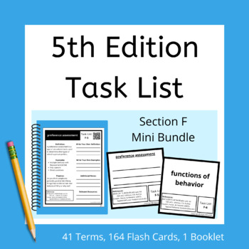 Preview of Section F 5th Edition Task List Mini Bundle for ABA and BCBA Exam Prep