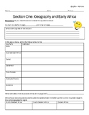 Section One- Geography and Early Africa Guided Reading