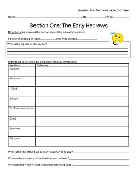 Preview of Section One: The Early Hebrews Guided Reading