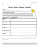 Section Three- The Late Republic Guided Reading