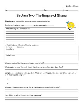 Preview of Section Two: The Empire of Ghana Guided Reading