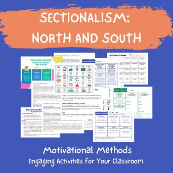 Preview of Sectionalism for Middle School: Differences Between North and South Activities