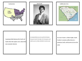 Sectionalism Flash card or memory by B's History | TpT