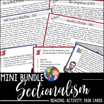 Preview of Sectionalism and Events Leading to the Civil War Activities Bundle