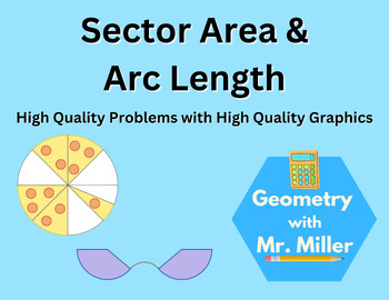 Preview of Sector Area and Arc Length Printable Problems [HSG.C.B.5]