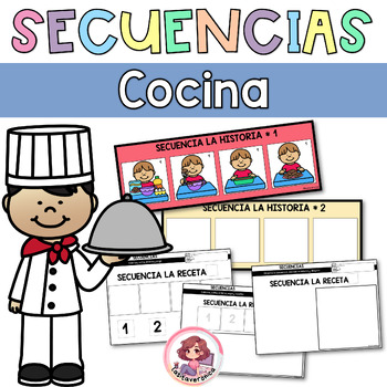 Preview of Secuencia recetas de cocina / Food Sequencing. Writing. Spanish