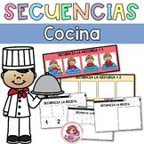 Secuencia recetas de cocina / Food Sequencing. Writing. Spanish
