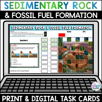 Sedimentary Rock and Fossil Fuel Formation Task Cards | 5th Grade Earth ...