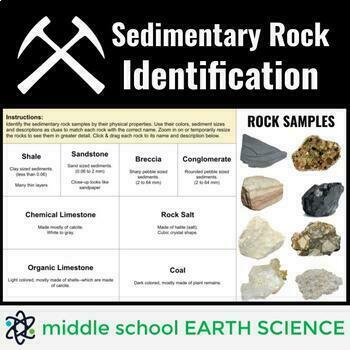 Sedimentary Rock Identification - Sorting Activity | TPT