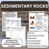 Sedimentary Rock- Notes, Anchor Chart, Passage/questions, 