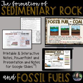 Sedimentary Rock and Fossil Fuel Formation Presentation and Notes