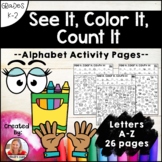 See It, Color It, Count It | Alphabet Worksheets A-Z