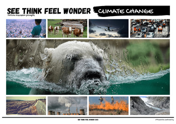 Preview of See Think Feel Wonder Picture Prompts - Climate Change