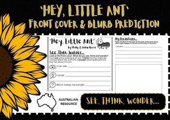 Preview of See-Think-Wonder: Hey Little Ant Prediction Australian English Syllabus Unit 11