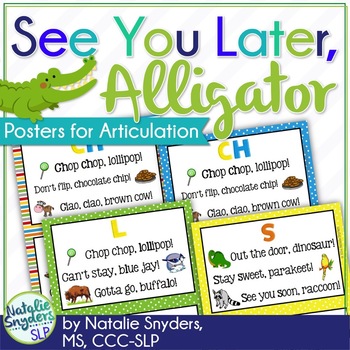 Preview of "See You Later, Alligator!" Articulation Posters for Speech Therapy