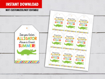 See You Later Alligator Summer Gift s Classmates Exchange Card Ideas