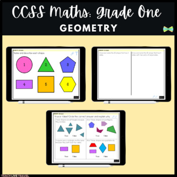 Preview of Grade One Math | Geometry | CCSS | Seesaw Activities | Online Learning