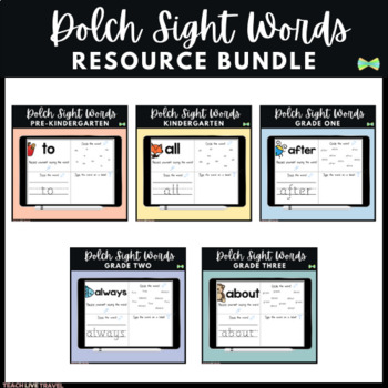 Preview of Seesaw Activities - Dolch Sight Words Bundle - Digital Pages