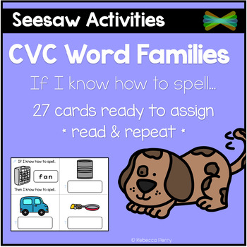 Preview of Seesaw Activity Templates - CVC Word Families - Short Vowels - Phonics