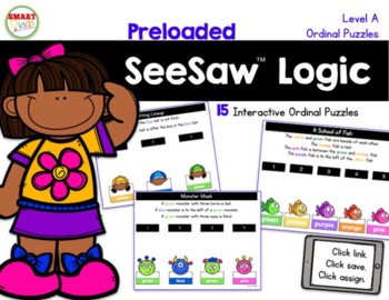 Preview of SeeSaw™ Logic Ordinal Puzzles Level A Distance Learning
