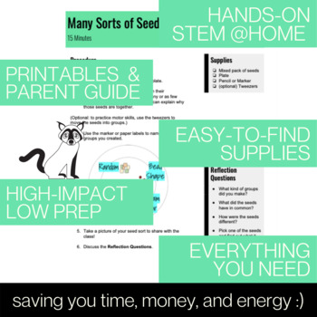 Preview of Seed Sorting [TK-4 PLANTS] NGSS @Home Science Demos **NO SCREEN TIME REQ'D**