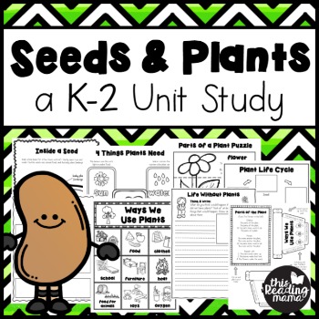 Preview of Seeds and Plants Unit Study for K-2 Learners